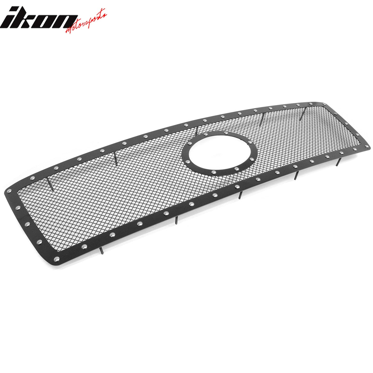 2010-2013 Toyota Tundra Mesh Front Grille Black + Chrome Rivets Stainless Steel