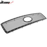 2010-2013 Toyota Tundra Mesh Front Grille Black + Chrome Rivets Stainless Steel