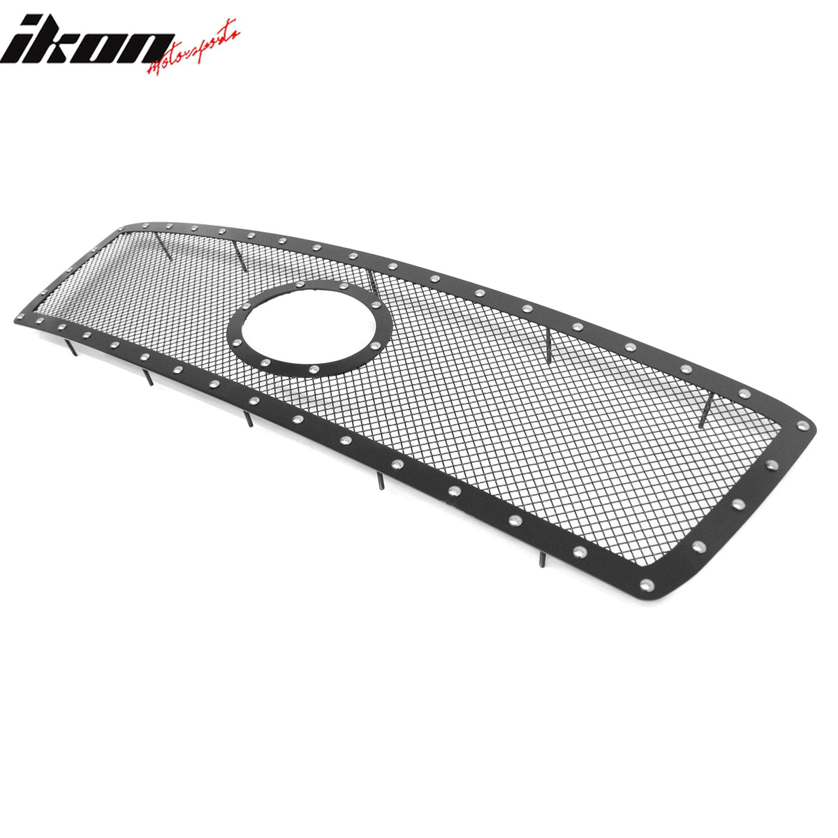 2010-2013 Toyota Tundra Mesh Front Grille Black + Chrome Rivets Stainless Steel