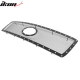 2010-2013 Toyota Tundra Mesh Front Grille Black + Chrome Rivets Stainless Steel