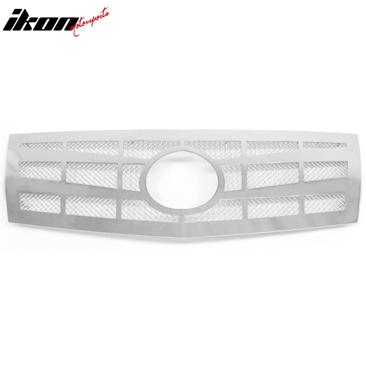 Front Bumper Upper Hood Mesh Grille Insert Assembly Replacement 2008-2013 Cadillac CTS Chrome Stainless Steel