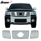 2004-2007 Nissan Titan SE/LE Chrome Front Bumper Hood Upper Grille ABS