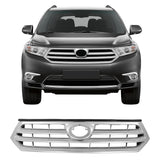 2011-2013 Toyota Highlander Chrome Front Bumper Hood Insert Grille ABS