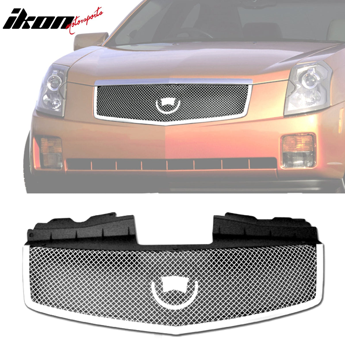 2003-2007 Cadillac CTS Mesh Style Front Bumper Hood Mesh Grille Chrome