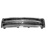 2007-2013 Chevrolet Silverado 1500 Front Bumper Hood Upper Mesh Grille Replacement Matte Black Mesh/Chrome Frame OE Style