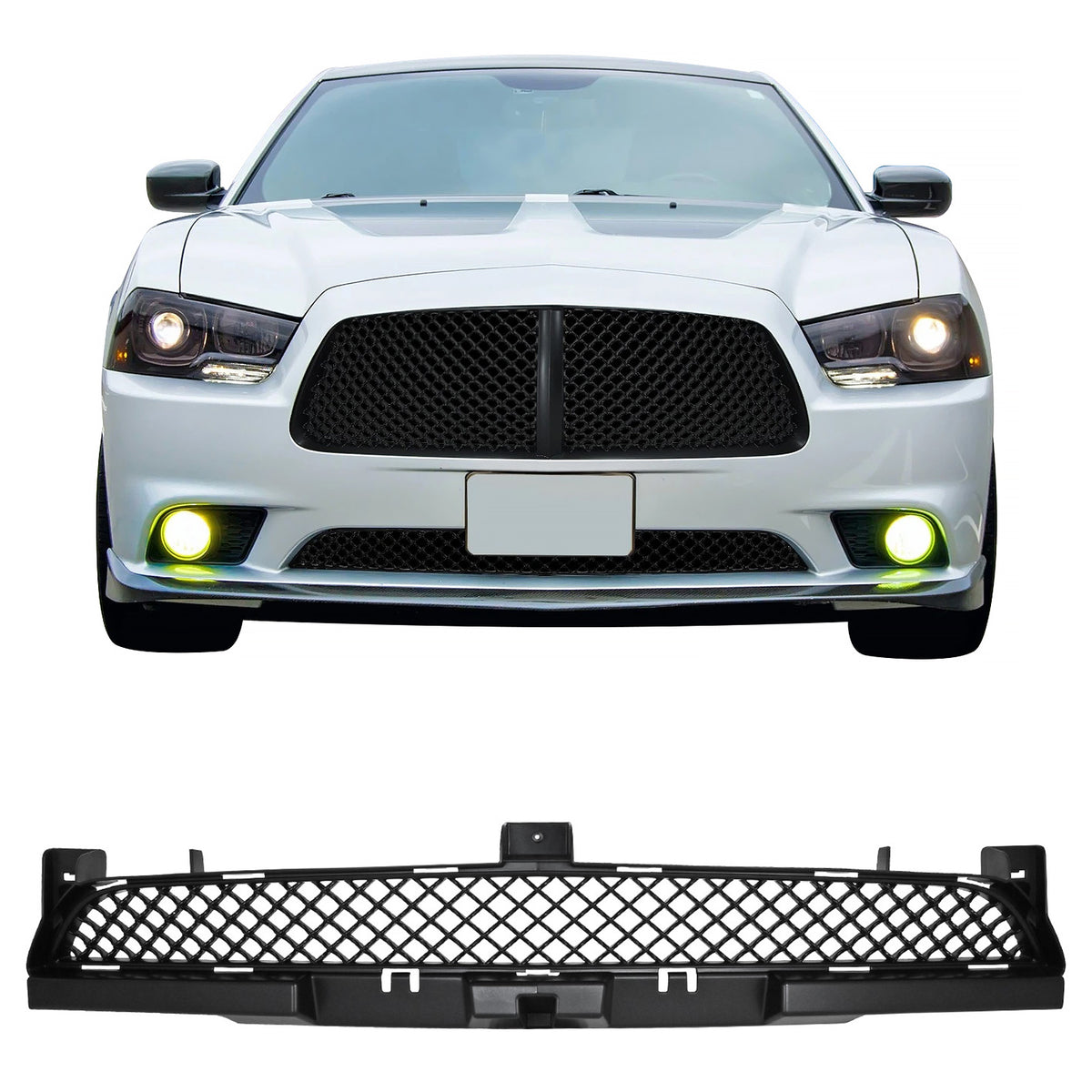 2011-2013 Dodge Charger Bentley Mesh Style Chrome Front Lower Grille