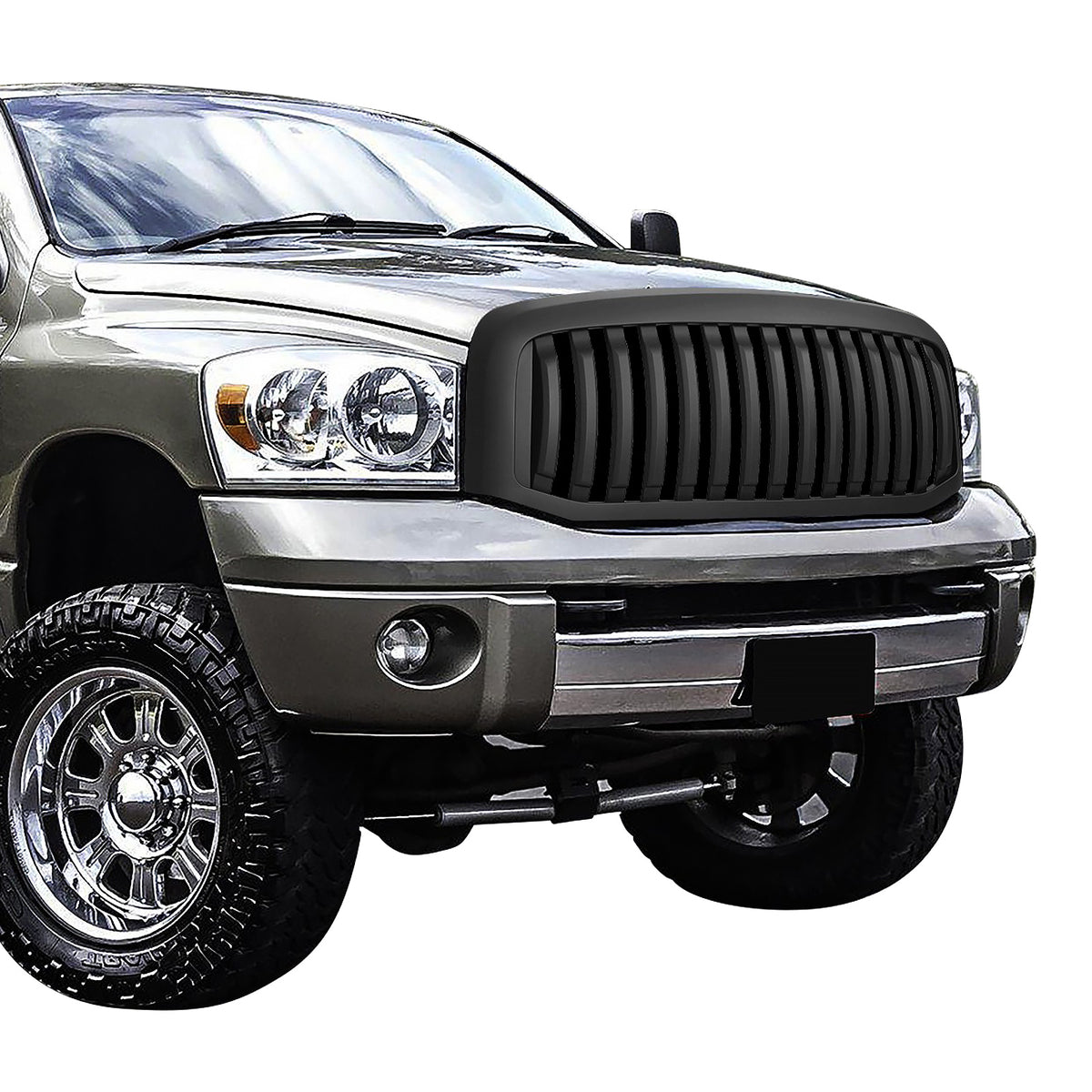 2006-2008 Ram 1500/2500/3500 Vertical Style Upper Grille Black ABS