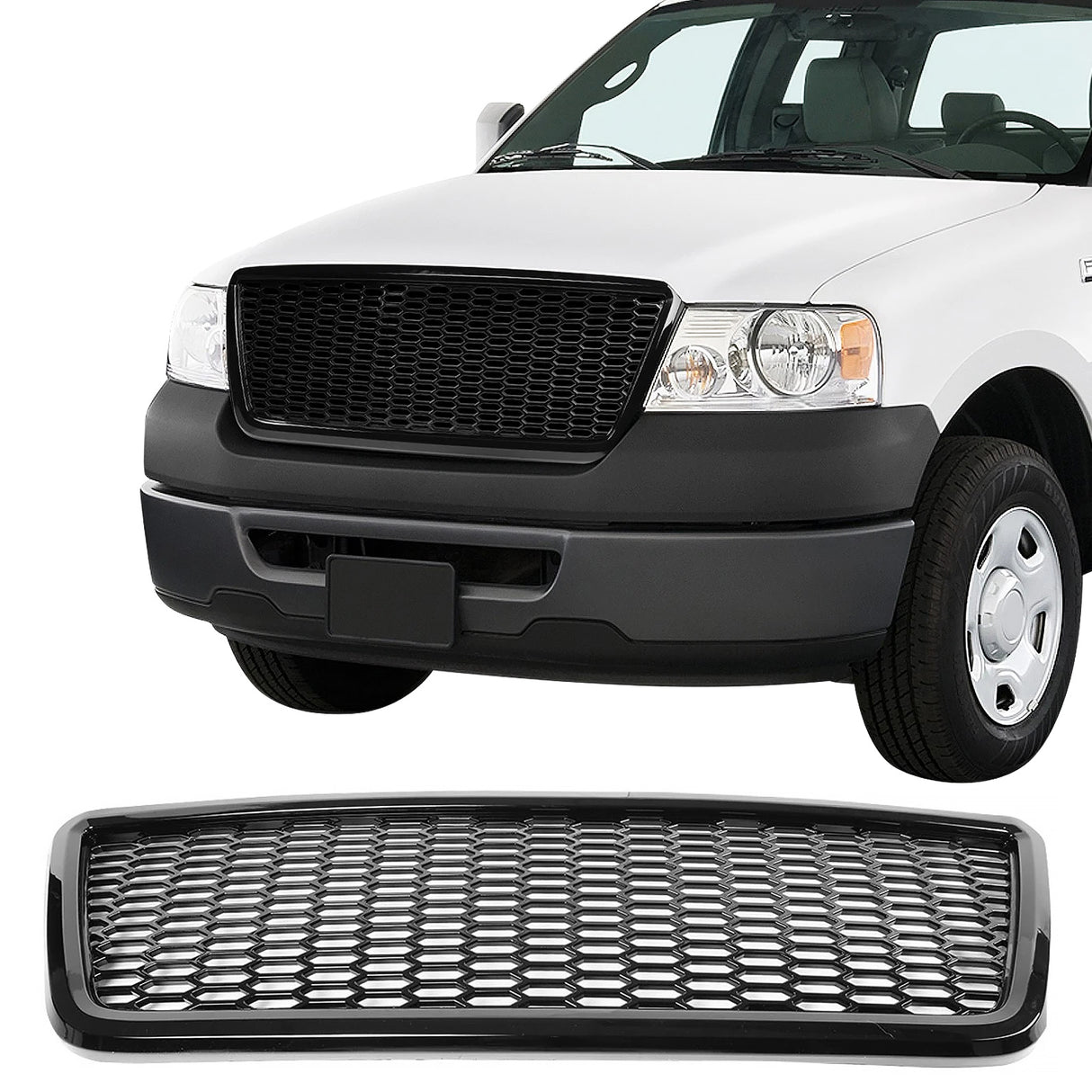 2004-2008 Ford F-150 Mesh Style Black Front Upper Mesh Grille ABS