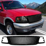 1999-2003 Ford F150 Vertical Style Black Front Bumper Upper Mesh Grille ABS Replacement