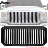 2011-2015 Ford F-250 F-350 Vertical Style Black Front Upper Grille ABS