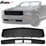 2005-2009 Ford Mustang V6 Billet Style Black Front Upper Grille ABS