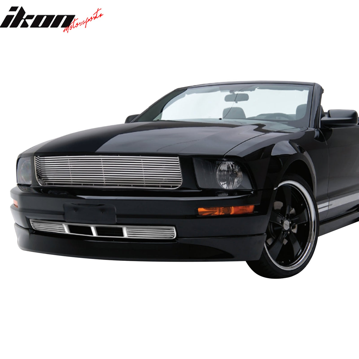 2005-2009 Ford Mustang V6 Billet Style Chrome Front Upper Grille ABS