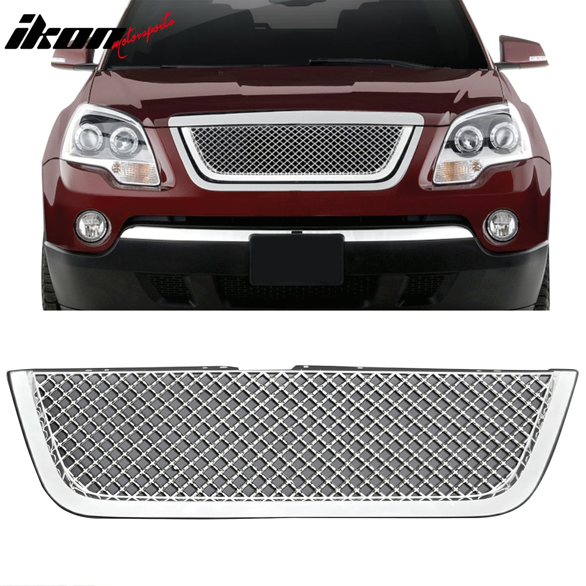 2007-2012 GMC Acadia Mesh Style Chrome Front Upper Mesh Grille ABS