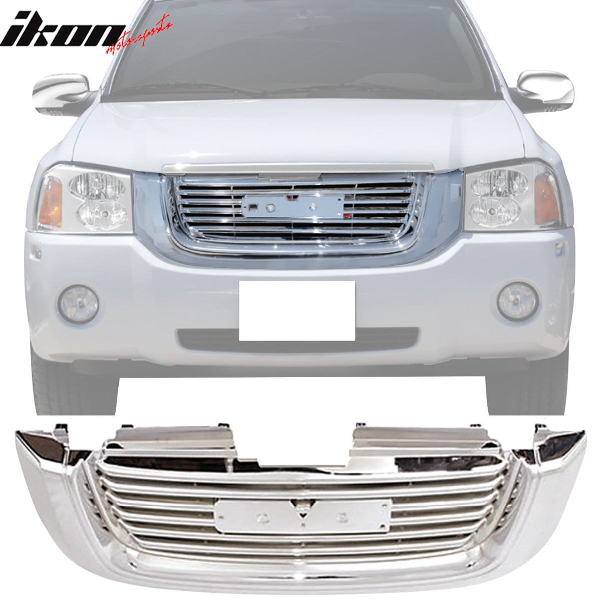 2002-2009 GMC Envoy OE Style Chrome Front Upper Mesh Grille ABS