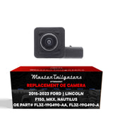 Ford F150 Crew Cab (15-20), F150 Extended Cab (15-20), F150 Raptor (17-20) / Lincoln MKX (16-18), Nautilus (19-23) RIGHT Side View OEM Replacement Backup Camera OE Part # FL3Z-19G490-AA, FL3Z-19G490-A