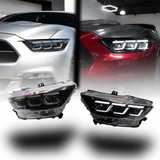 2015-2017 Ford Mustang Projector Headlights S650 Style LED Amber Sequential Turn Signals