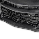 2019-2025 Chevy Camaro SS RS LT Black Panther ZL1 1LE 1PC Full Gloss Carbon Fiber Track Package Front Bumper Conversion for RS Headlights