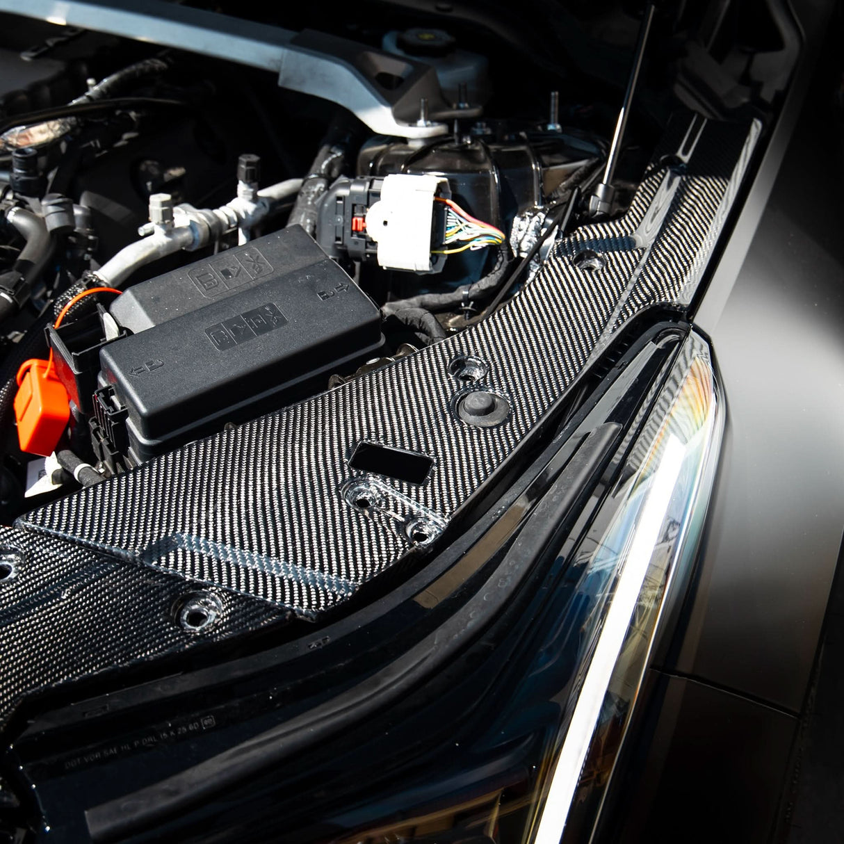 2025-2026 Cadillac CT5-V Blackwing Engine Panel Trim Radiator Cover Gloss Carbon Fiber 3pc Kit