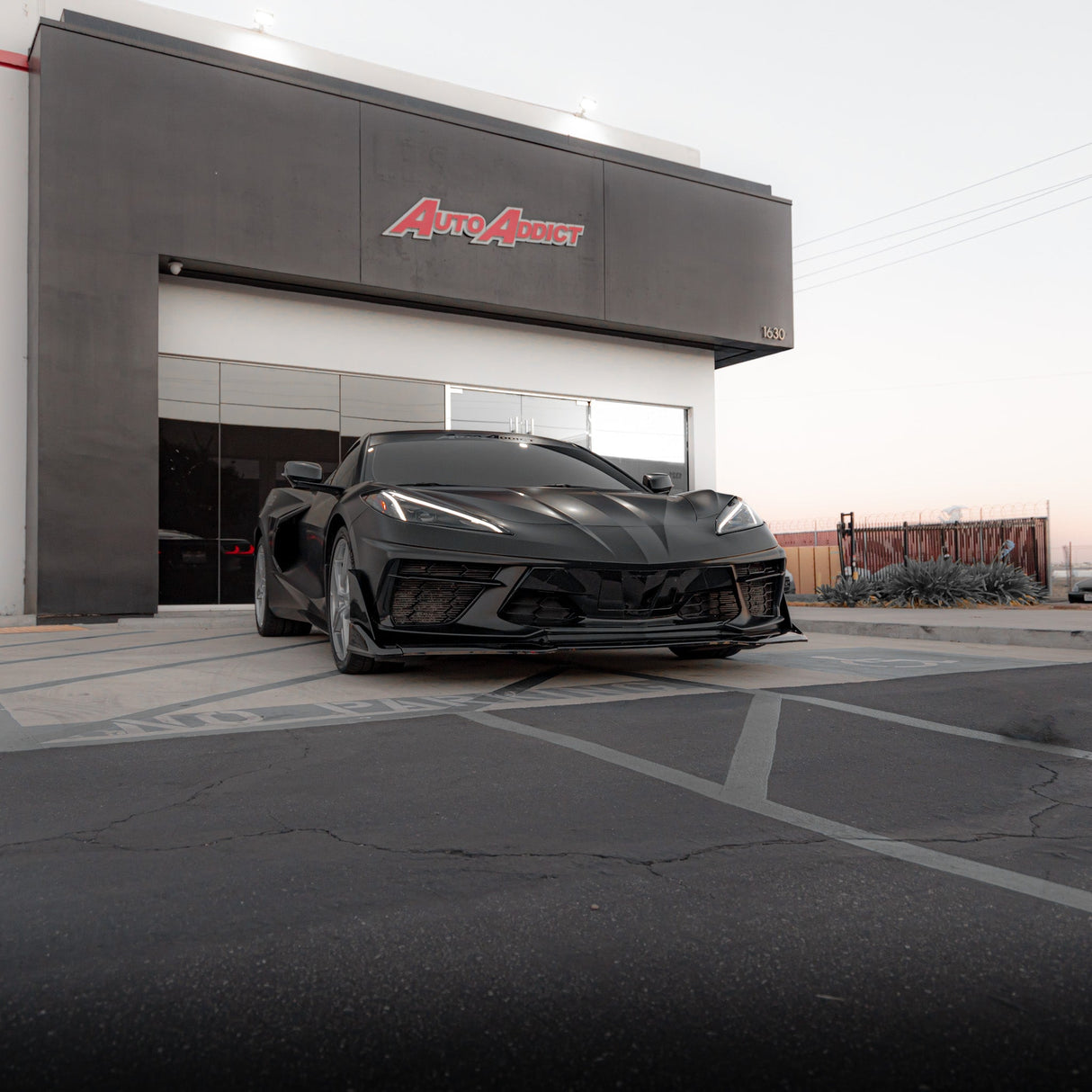 2020-2024 Corvette C8 Stingray Evo Style Front Lower Chin Splitter Gloss Black