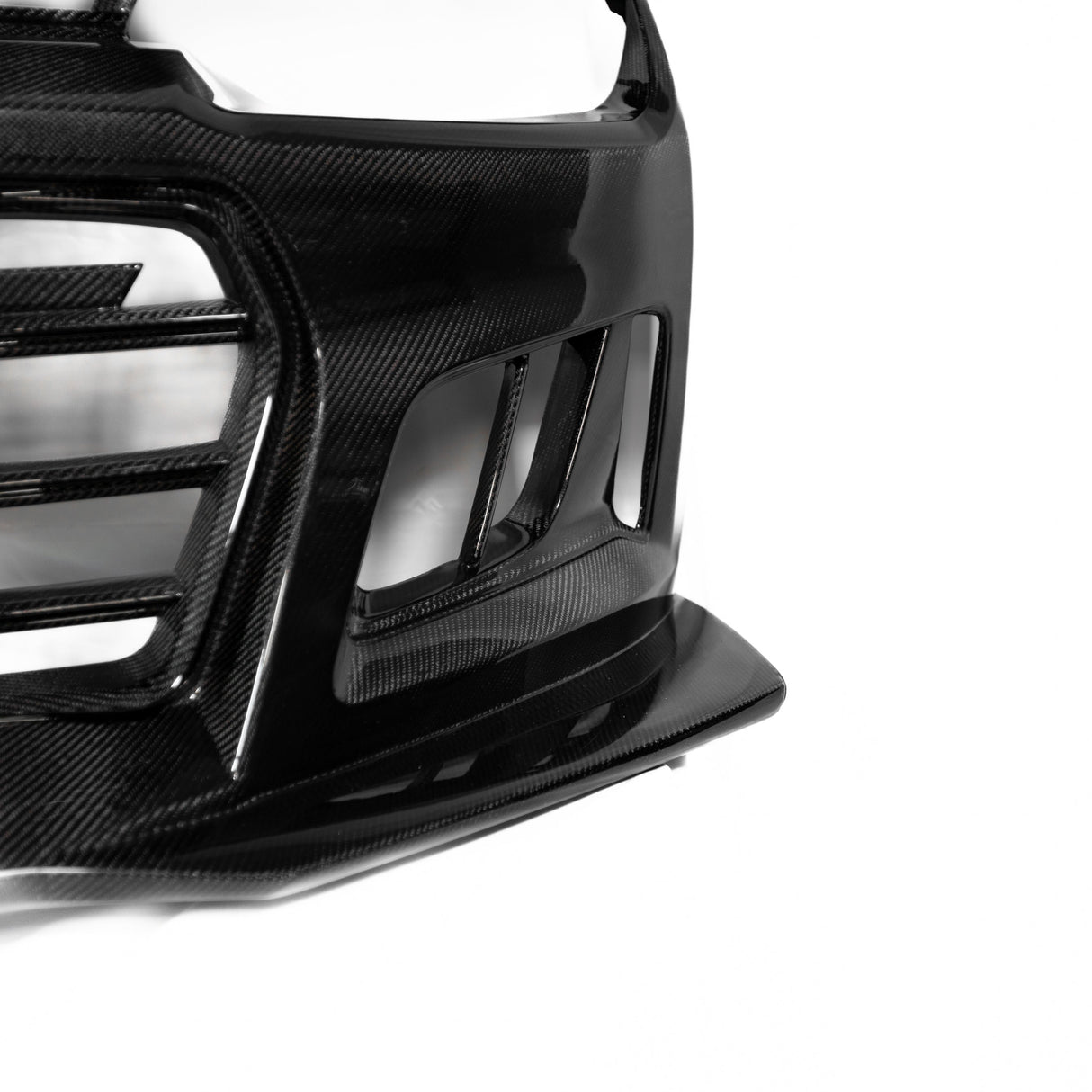 2010-2015 Chevy Camaro Black Panther 1PC Full Gloss Carbon Fiber Track Package Front Bumper Conversion