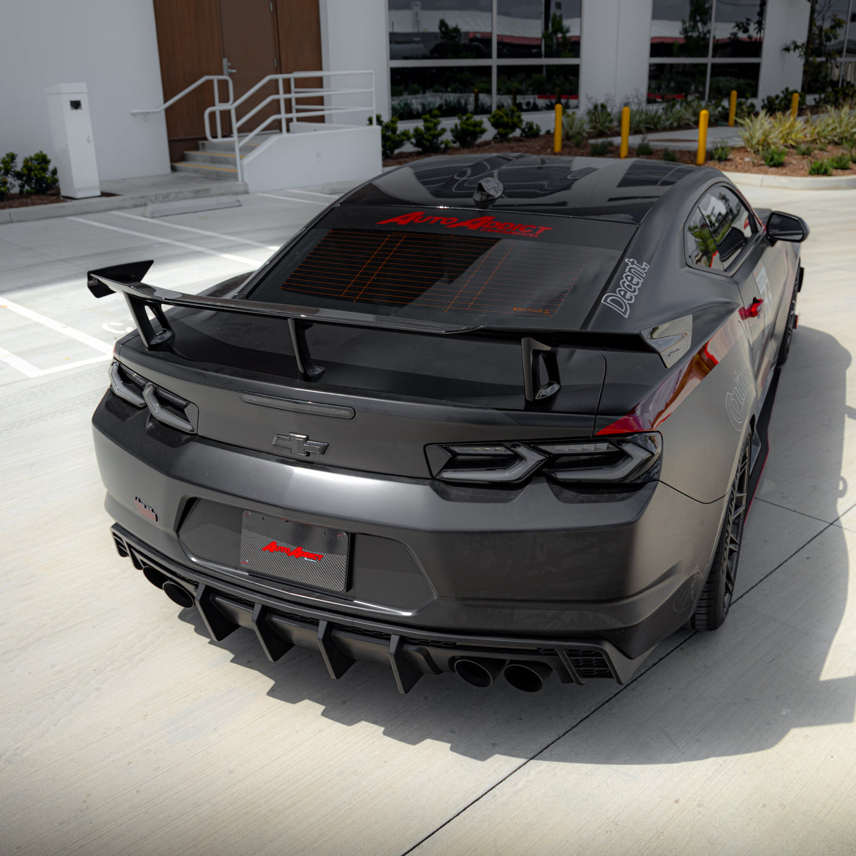 2016-2025 Chevy Camaro Evo Style Shark Fins Rear Diffuser Quad/Single Tips SS/RS/LT & ZL1 w/ Smoke Reflectors