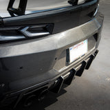 2016-2018 Camaro RS/SS/ZL1 Gloss Double Sided Carbon Fiber Rear Bumper w/Rear Diffuser Quad Tips 1pc