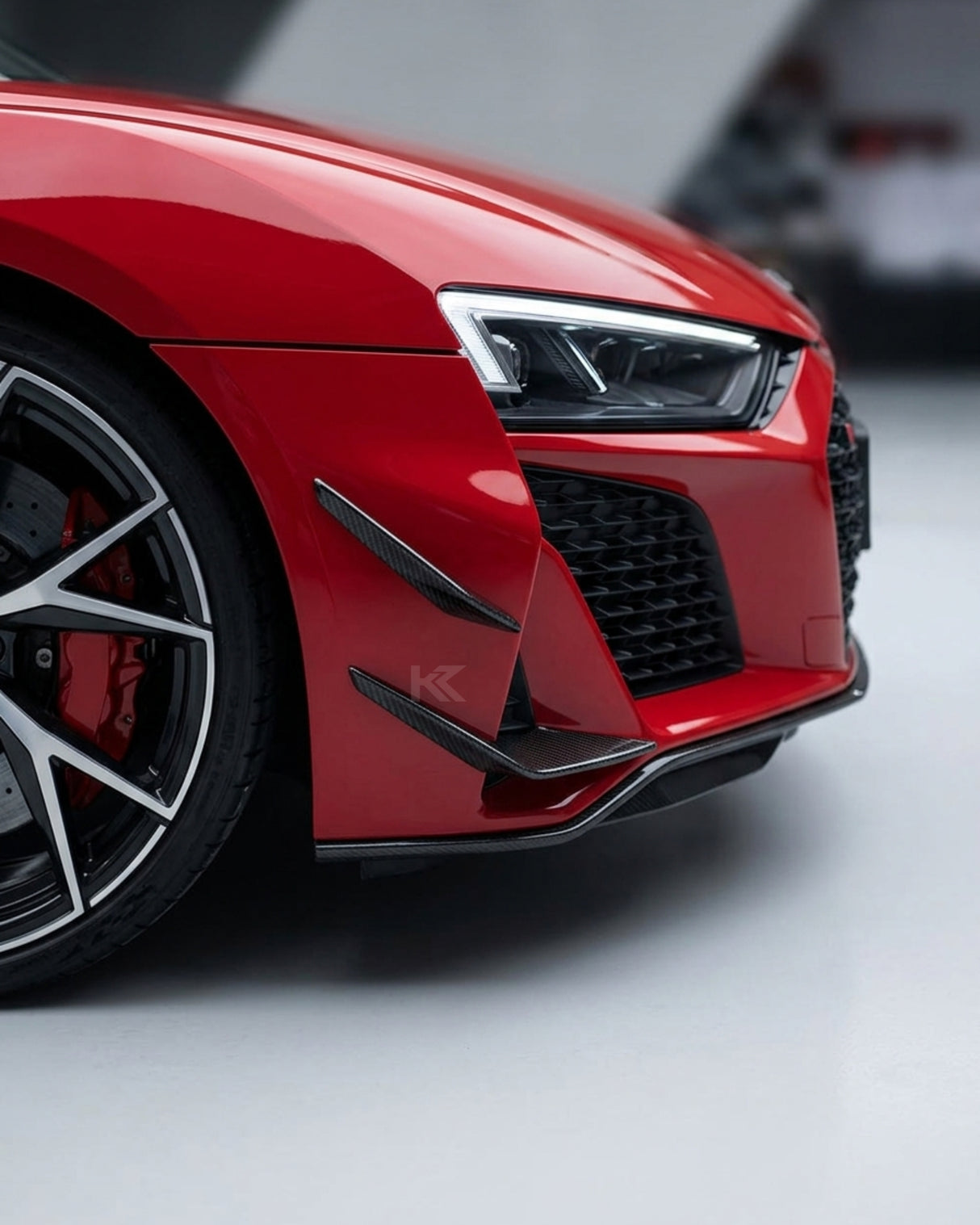 2022–2023 Audi R8 V10 GT & Performance Coupe P-Style Front Bumper Canards – Dry Carbon Fiber