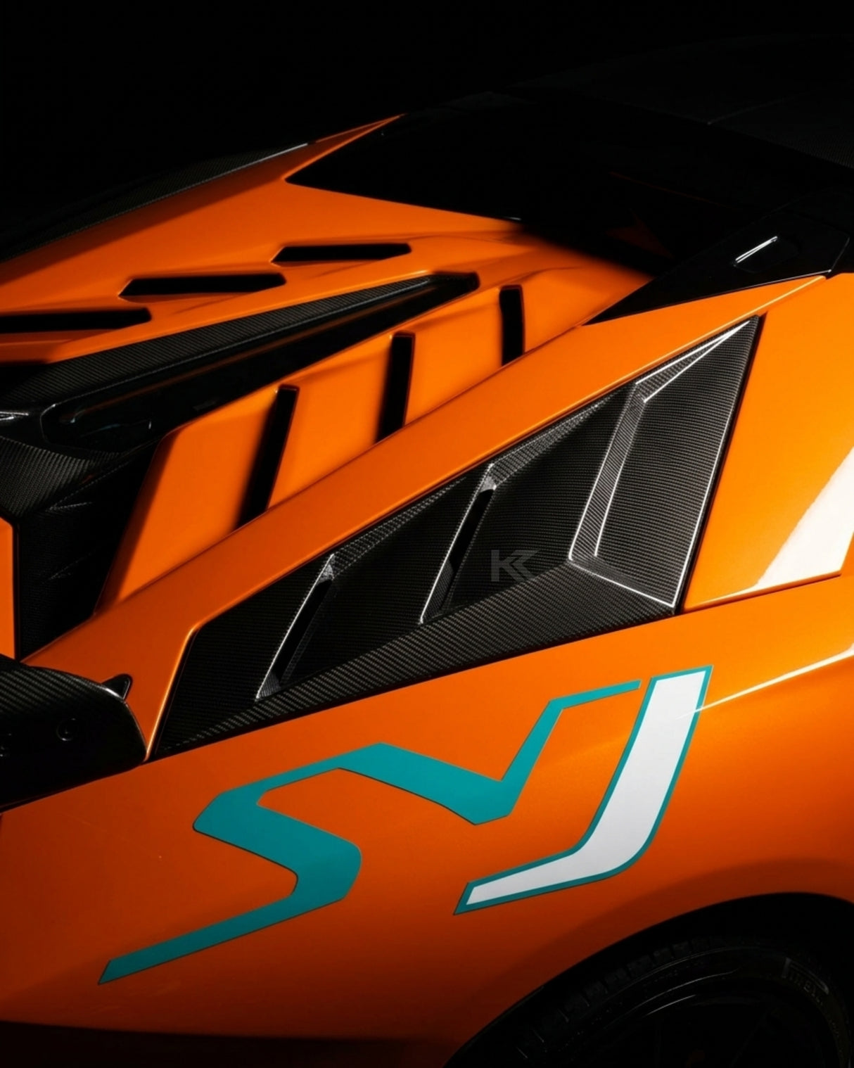 2013–2022 Lamborghini Aventador SVJ Style Rear Engine Cover Vent – Dry Carbon Fiber