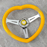 JDM Chrome Bracket Heart Shaped Steering Wheel
