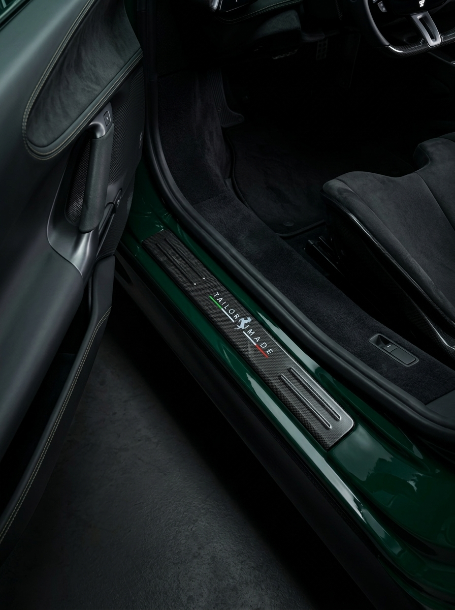 2019+ Ferrari SF90 Stradale OEM Style Door Sill Trims - Dry Carbon Fiber