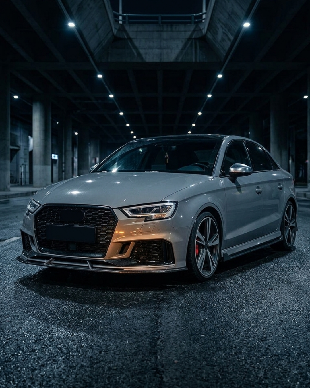 2017–2019 Audi RS3 8V Sedan Front Lip – Carbon Fiber