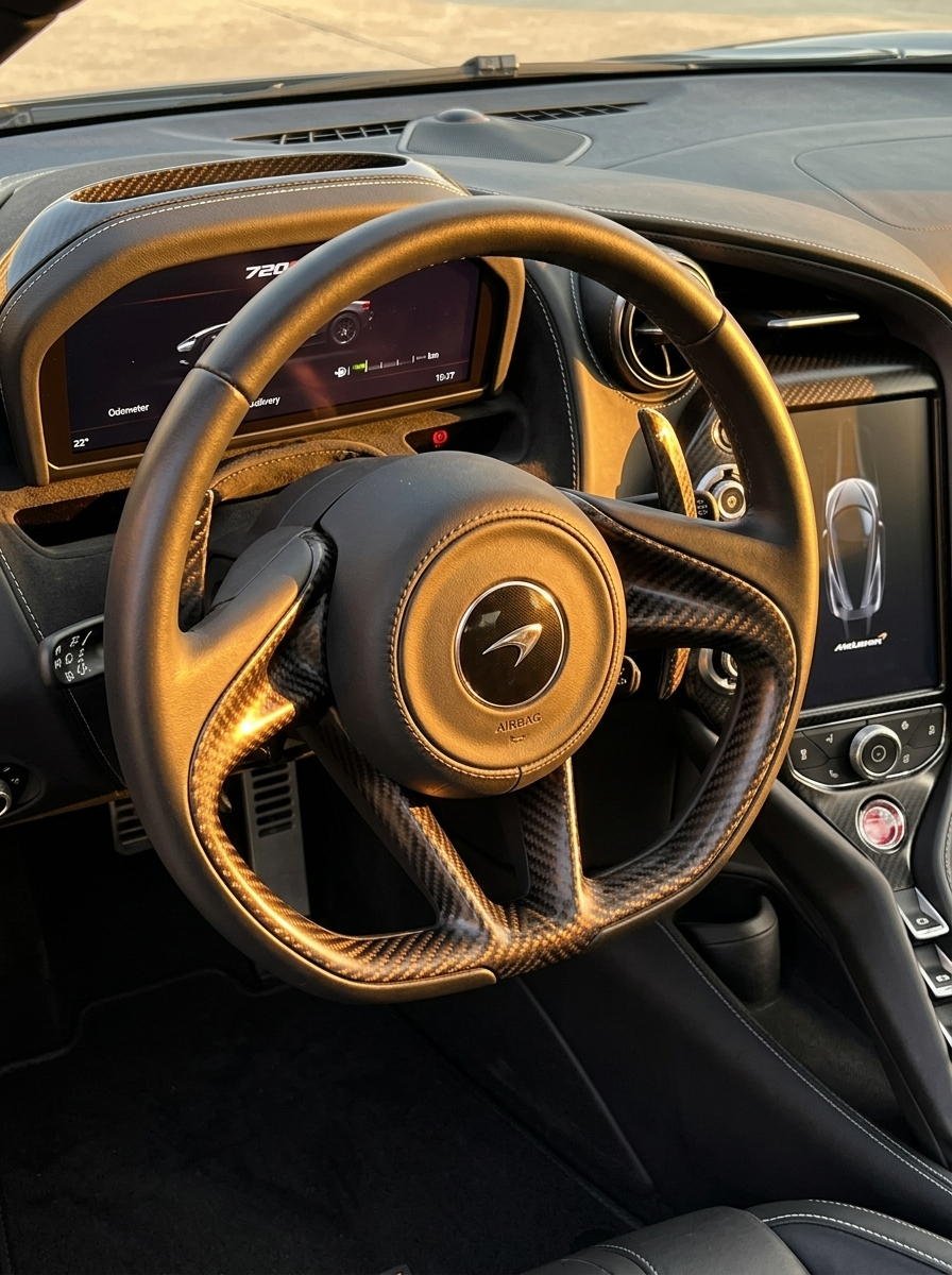 McLaren 720S Spider Carbon Fiber Steering Wheel Trim Cover 2017 - 2019