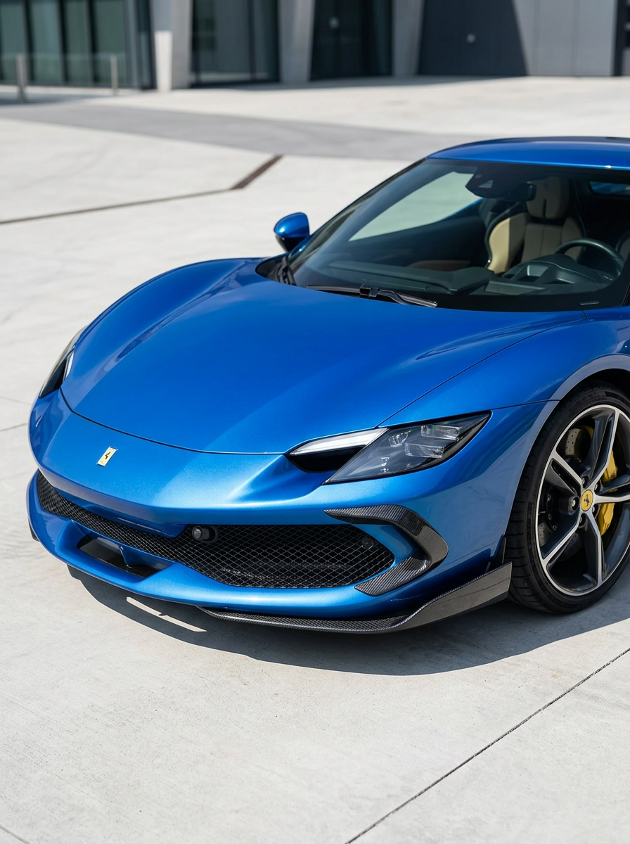 2022+ Ferrari 296 GTB Bolt-On Front Corner Guards - Dry Carbon Fiber