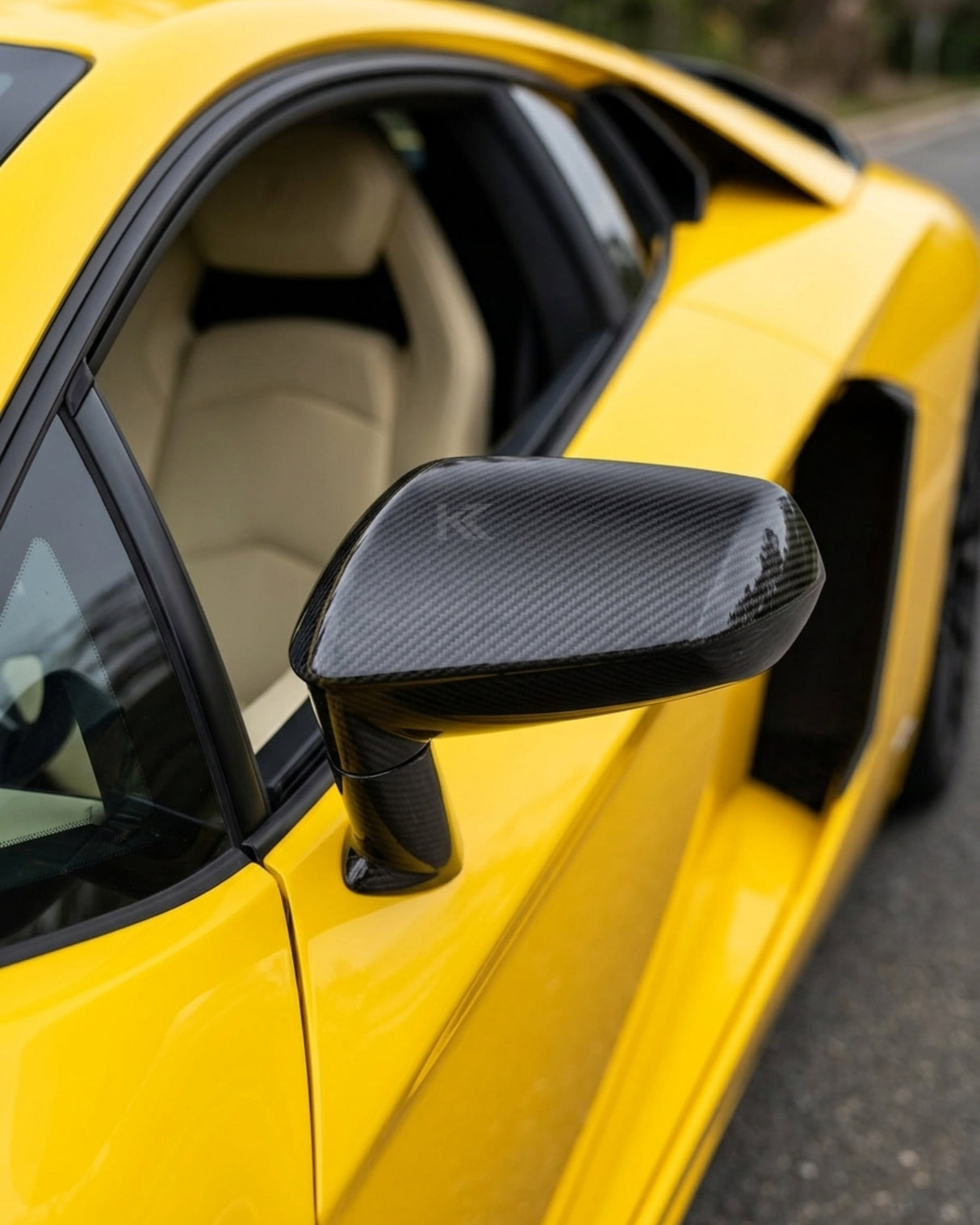 2011–2022 Lamborghini Aventador Mirror Covers – Dry Carbon Fiber