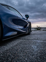 McLaren 720S Spider 765LT Style Dry Carbon Fiber Side Skirts Polished Finish 2017 - 2019 Pair