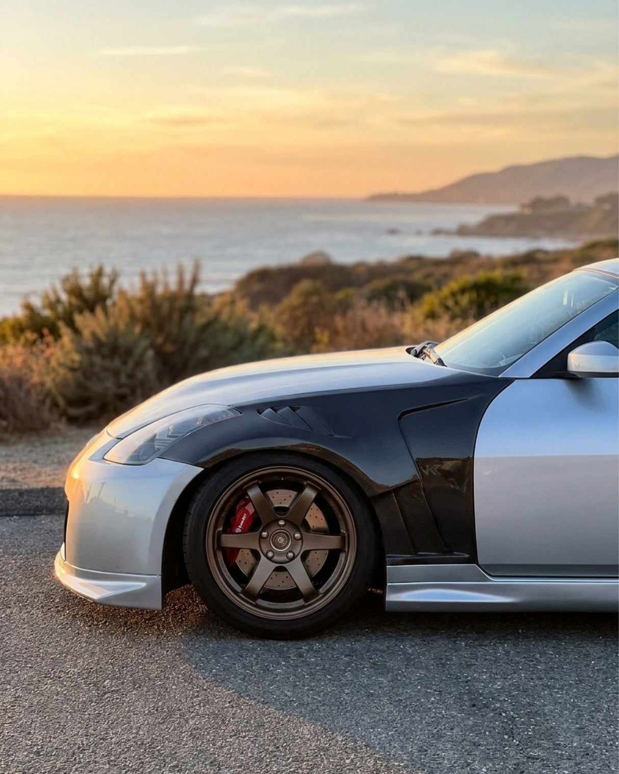 2003-2008 Nissan 350Z AMS GT3 Style Front Over Fenders – Carbon Fiber
