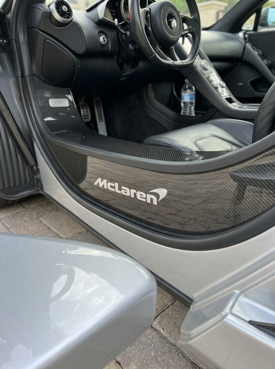 2012-2017 McLaren MP4-12C 650S Polished Door Sill Trims (Pair) - Dry Carbon Fiber
