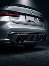 BMW 3 Series G80 M3 G82 G83 M4 Euro Version OE Style Carbon Fiber Rear Diffuser (2019 - 2024)