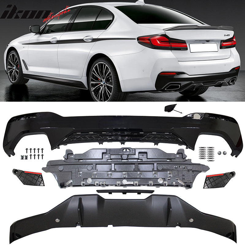 Fits 2021-2023 G30 G31 MP Type 2 Rear Diffuser+Front Bumper Lip+Side S