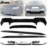 2021-2025 BMW G22 G23 4-Series Gloss Black Front Rear Lip + Side Skirt
