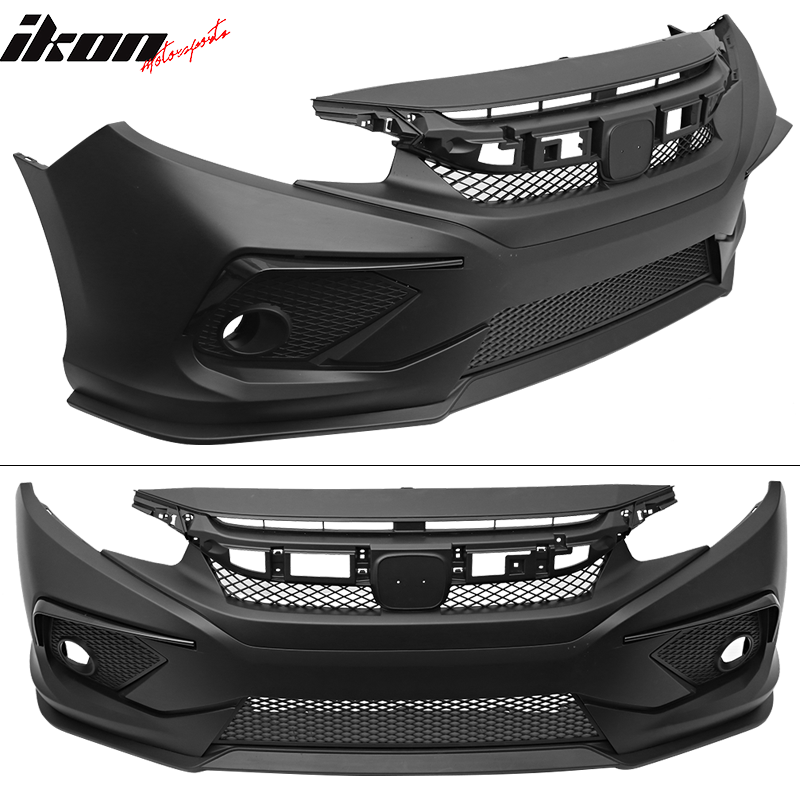 2016-2021 Honda Civic Sedan Front + Rear Bumper Cover + Side Skirts