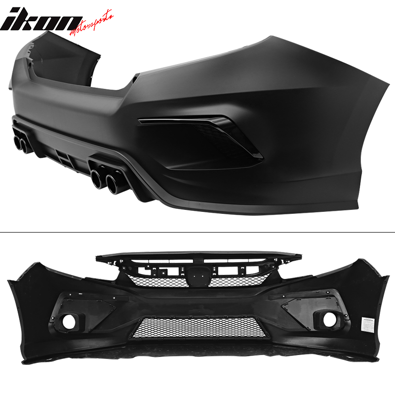 2016-2021 Honda Civic Sedan Front + Rear Bumper Cover + Side Skirts