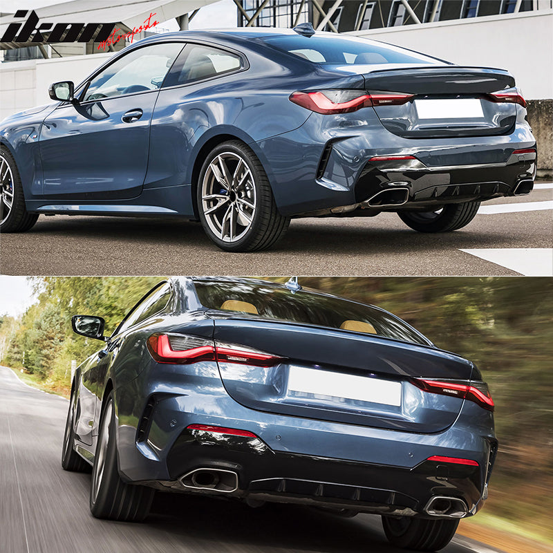 2021-2025 BMW G22 G23 4 Series M440 Black Rear Bumper Diffuser Lip