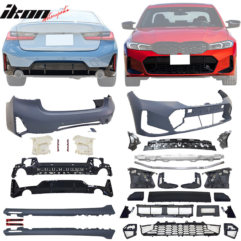 2023-2026 BMW G20 3-Series LCI& M340i Front Rear Bumper+Side Skirt w/ Light