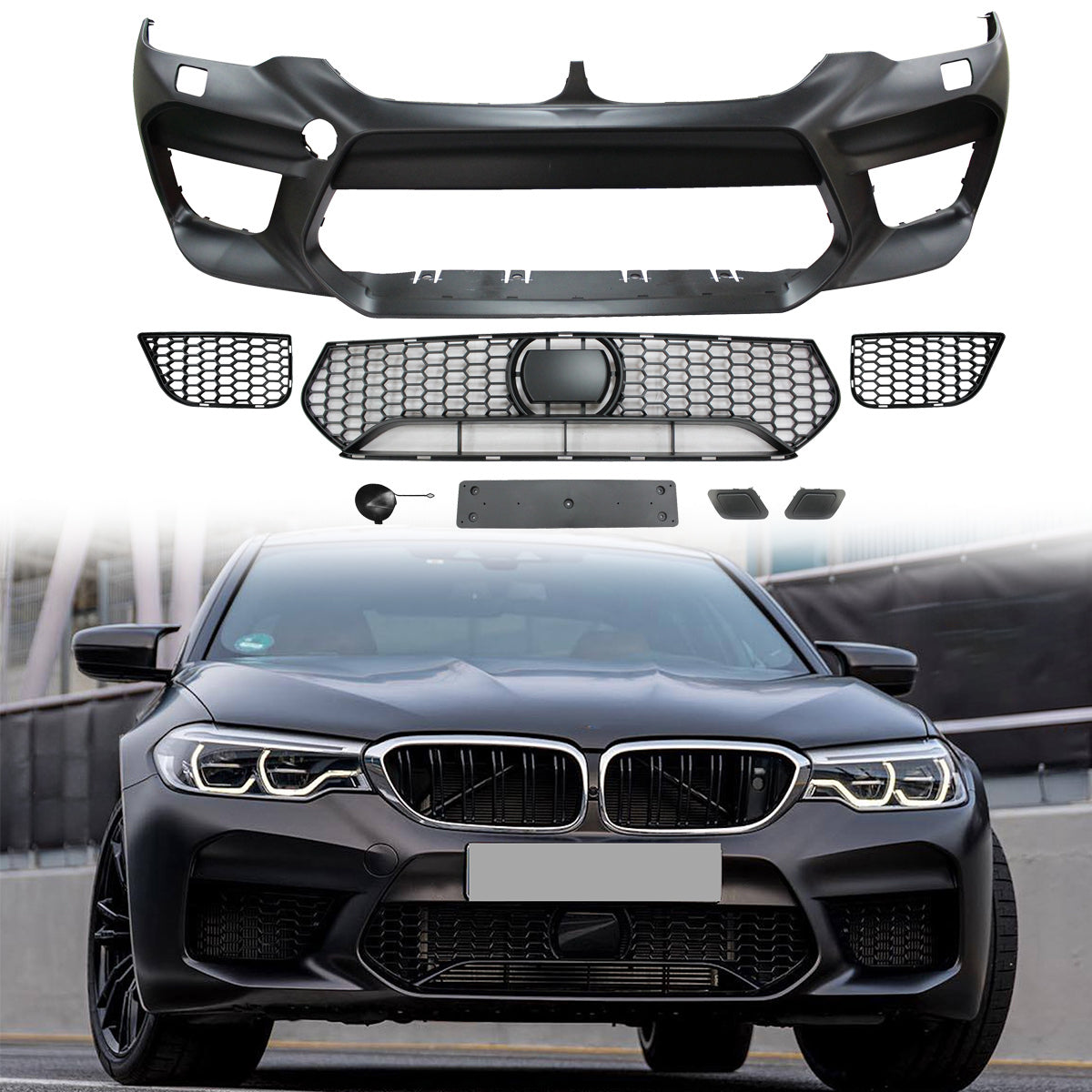 Fits 17-20 BMW G30 Sedan M5 Front Bumper - PP