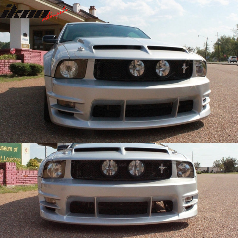2005-2009 Ford Mustang V6 Racer Style Unpainted Front Bumper Cover PP