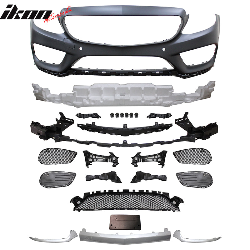 Fits 15-18 Benz C-Class W205 Front Bumper - PP