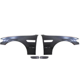 Fits 02-04 BMW E46 4D M3 Metal Fenders + Chrome Side Vent