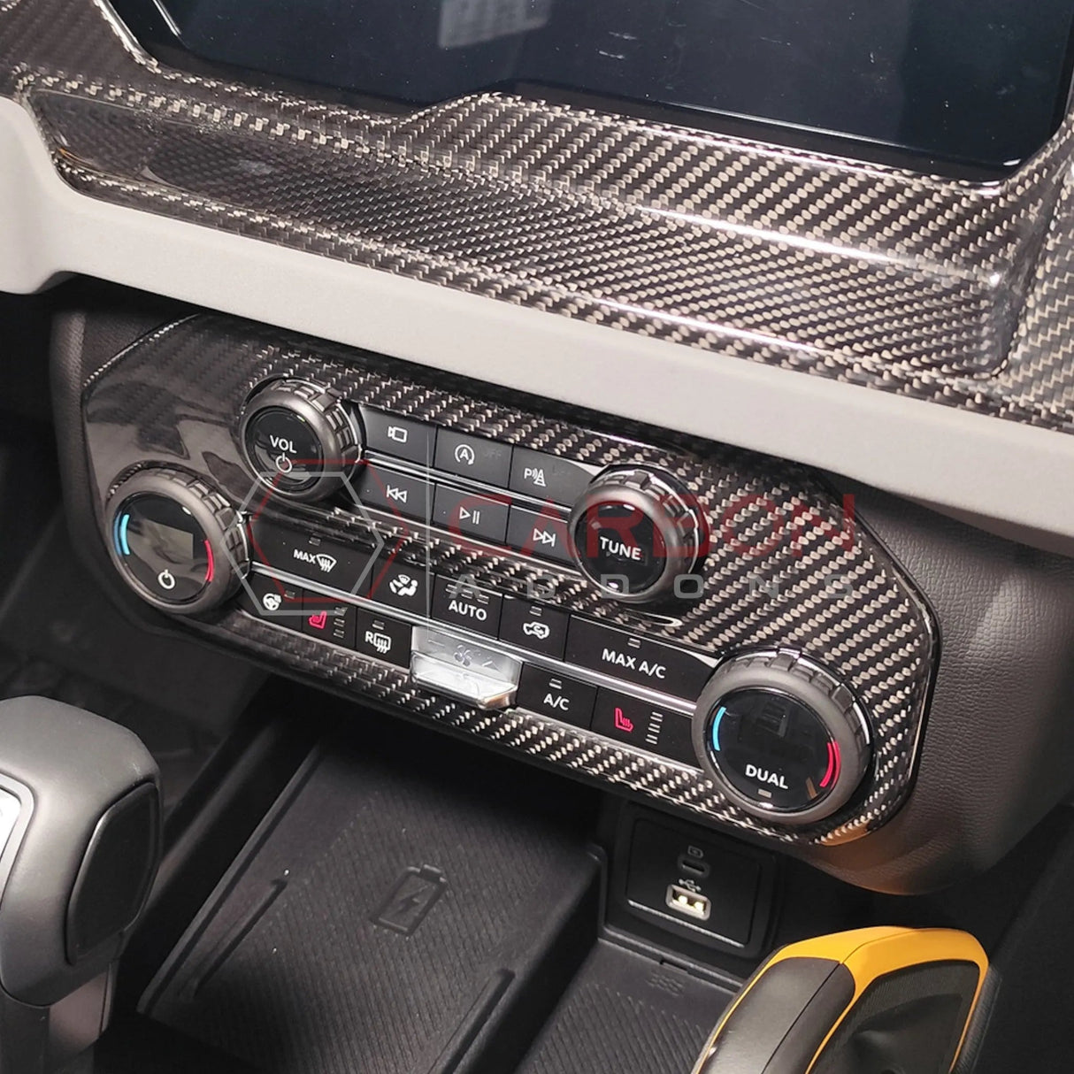 2021+ Bronco Real Carbon Fiber Radio & AC Control Panel Cover