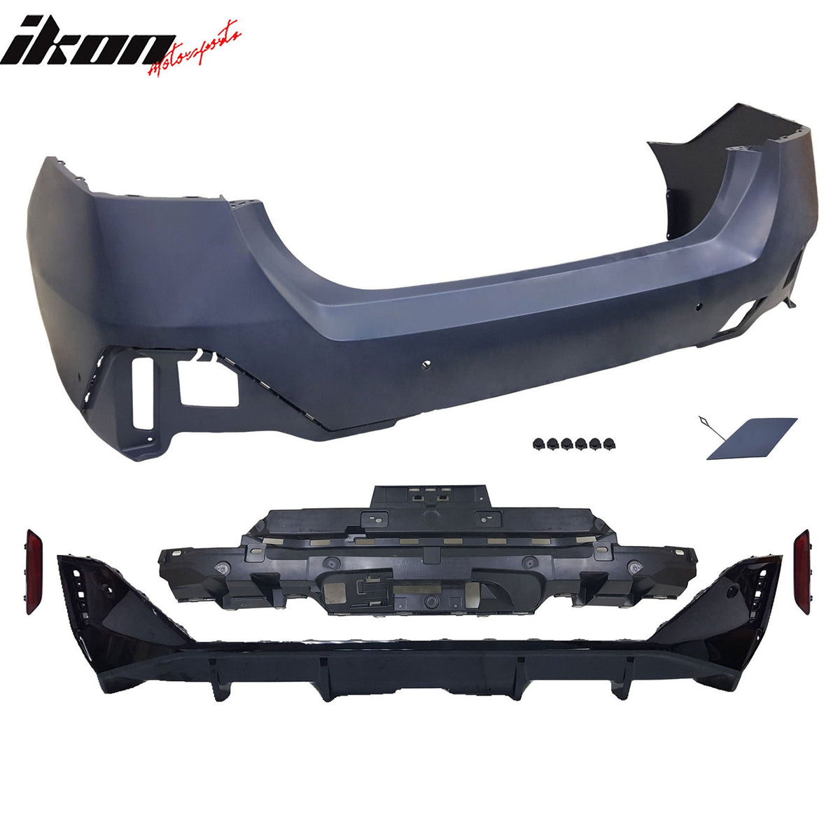 2024-2026 BMW G60 5-Series 530 540 550 Sedan & i5 (Not Fit M5) Rear Bumper Cover Conversion Assembly Replacement Unpainted PP Polypropylene M60 Style